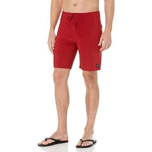 RVCA AVYBS00193 Men's Sz 38 Cardinal Red Dobby 4-Way Stretch 19" Boardshorts - Picture 9 of 9